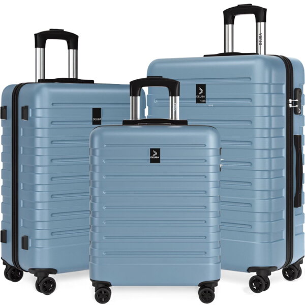 Set putnih kofera NEW YORK s tvrdom školjkom, 3-dijelni, ABS, svijetloplava