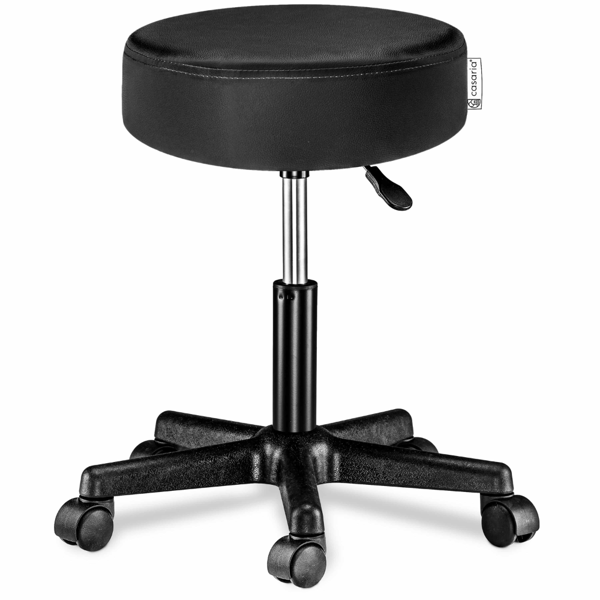 Tabure na kotačima BONY, Ø35 cm, crni