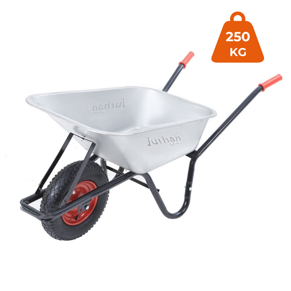 Tačke (kolica) BARRY pocinčane, max. kapacitet 100 l/250 kg, srebrne/crne