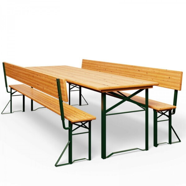 Pivski set PRAKTIK s naslonima, 170 cm, smeđi