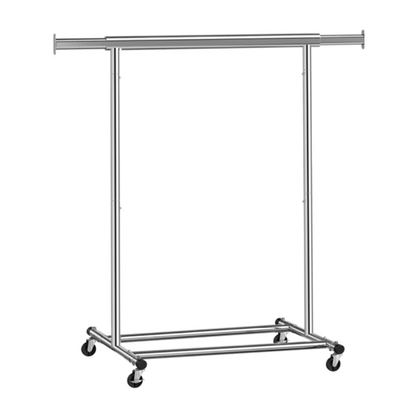 Stalak za odjeću na kotačićima INEZ, max. 90 kg, 83,5x45x160 cm, srebrni