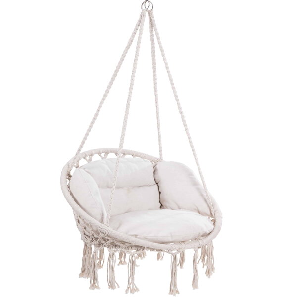 Viseća stolica BOHO s jastucima, Ø61 cm, bež