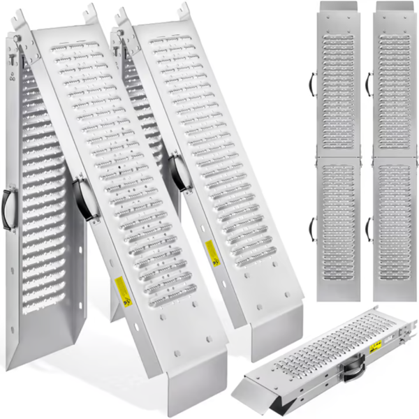 Najazdne rampe za auto DRIVE, sklopive, set od 2 komada max. 400 kg, 160 cm, srebrna