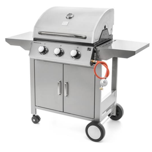 Plinski roštilj OKLAHOMA BBQ, 3 plamenika, s redukcijskim ventilom, srebrna