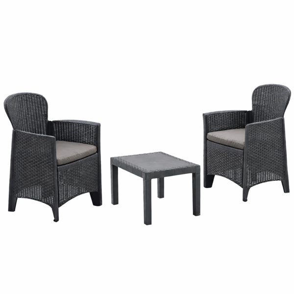 Vrtna garnitura AKITA, 3-dijelna, antracitna