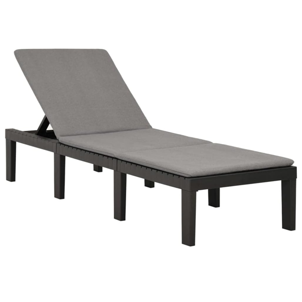 Vrtna ležaljka HAITI s podlogom, 65×195×78cm, antracit