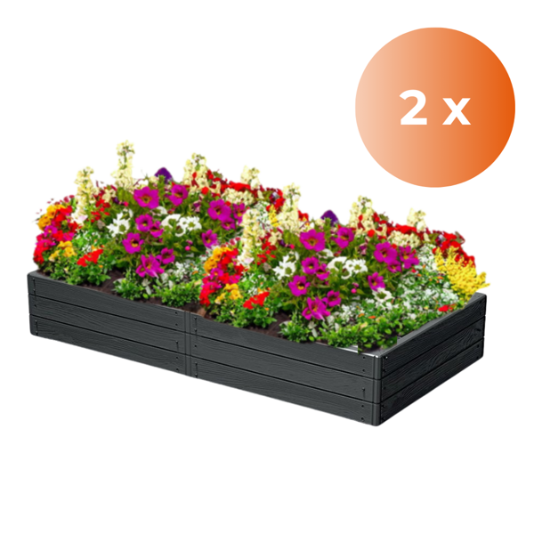 Povišena gredica WOODY, 2 kom, 149x75,6x25 cm, antracit