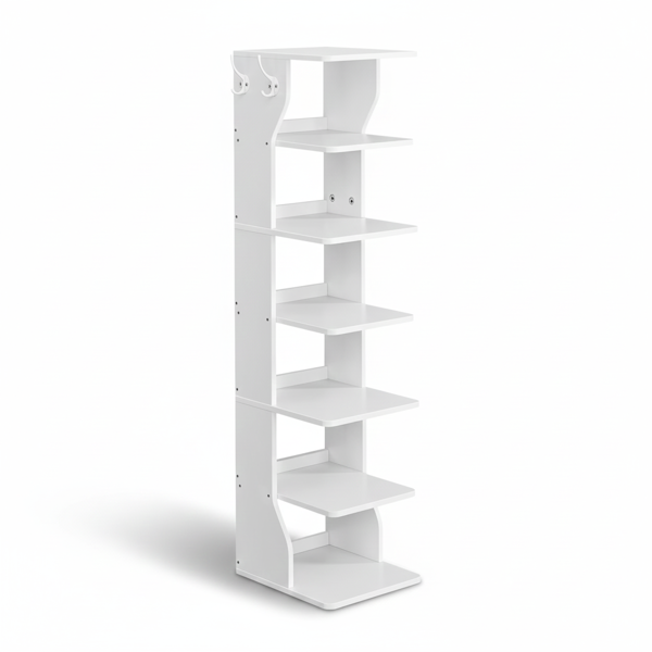 Stalak za cipele CINDY, 6 razina, 30x26,4x110,4 cm, bijela