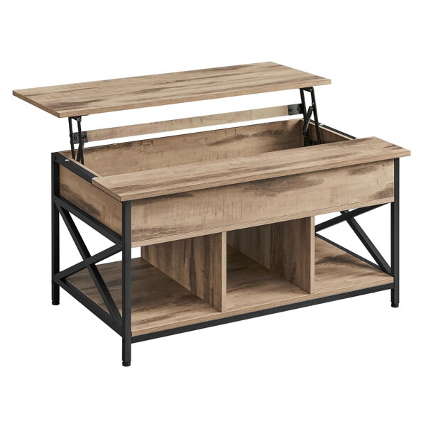 Podesivi konferencijski stol LUBOR, 60x100x(48–62) cm, camel smeđi/crni