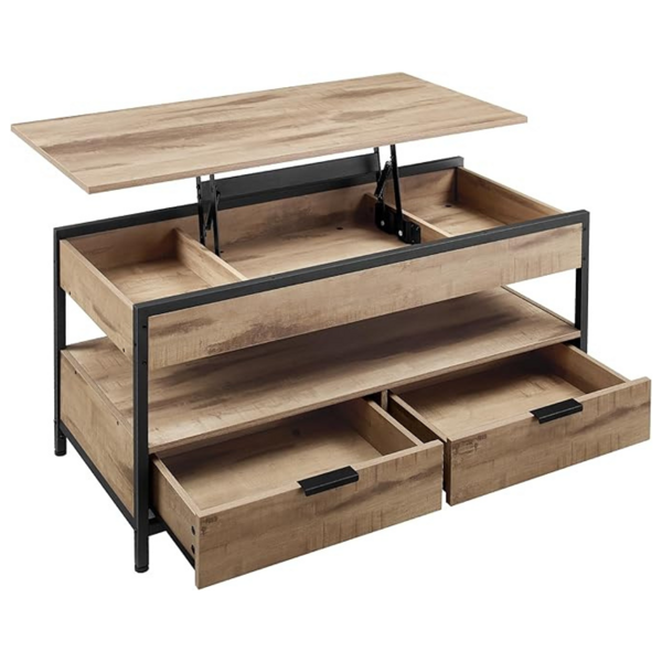 Podesivi konferencijski stol GASPAR, 50x100x(48–63) cm, camel smeđi/crni
