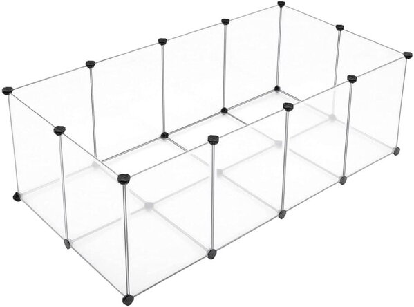 Ogradica za male životinje od prozirne plastike BEN, 143x71x47 cm, prozirna