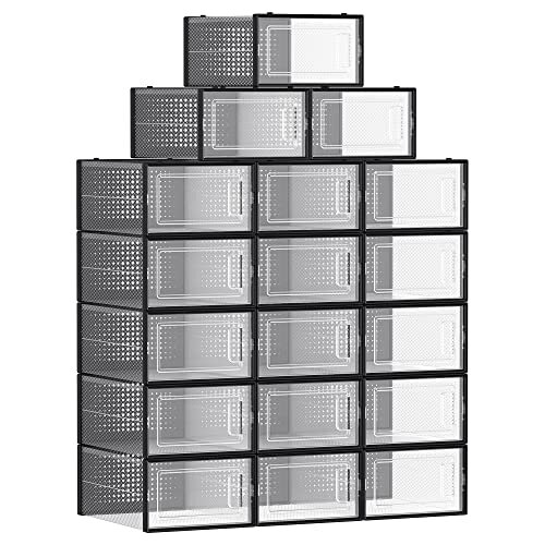 Organizator za cipele MARI, 18 kutija, crni/prozirni