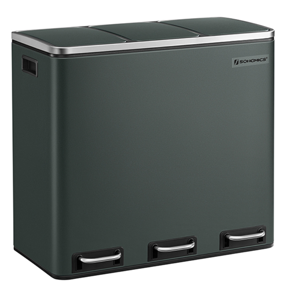 Kanta za odvajanje otpada SORT 54 l (3×18 l), antracit/srebrna